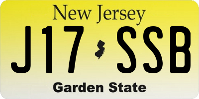 NJ license plate J17SSB