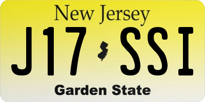 NJ license plate J17SSI