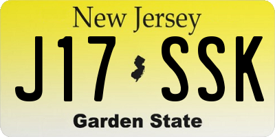 NJ license plate J17SSK