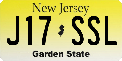 NJ license plate J17SSL