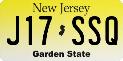 NJ license plate J17SSQ