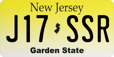 NJ license plate J17SSR