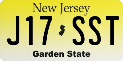 NJ license plate J17SST