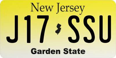 NJ license plate J17SSU