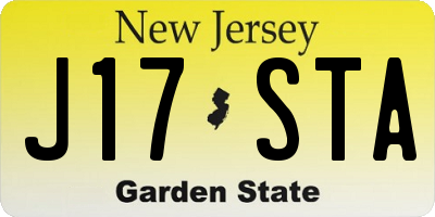NJ license plate J17STA