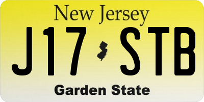 NJ license plate J17STB