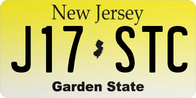 NJ license plate J17STC