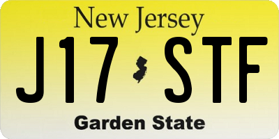 NJ license plate J17STF