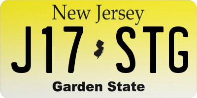NJ license plate J17STG