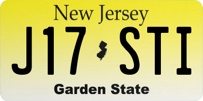 NJ license plate J17STI