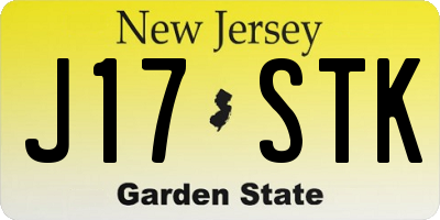 NJ license plate J17STK