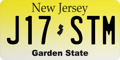 NJ license plate J17STM