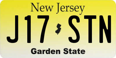 NJ license plate J17STN