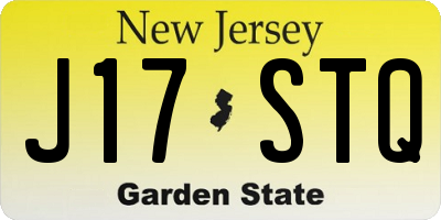 NJ license plate J17STQ
