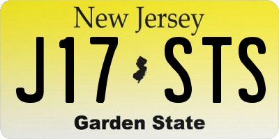NJ license plate J17STS