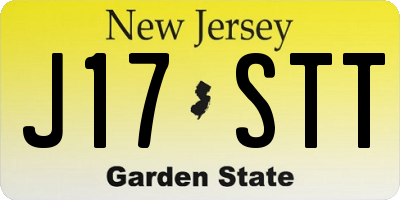 NJ license plate J17STT