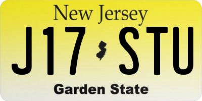 NJ license plate J17STU
