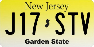 NJ license plate J17STV