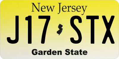 NJ license plate J17STX
