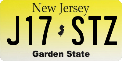 NJ license plate J17STZ