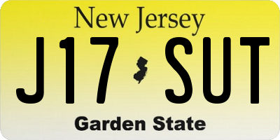 NJ license plate J17SUT