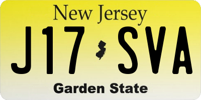 NJ license plate J17SVA
