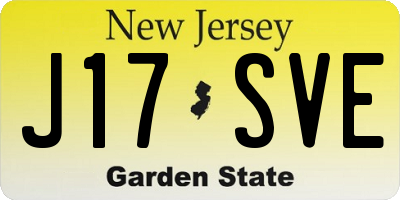 NJ license plate J17SVE