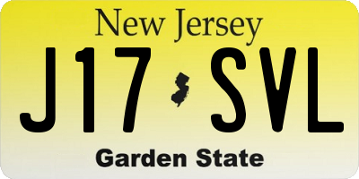 NJ license plate J17SVL