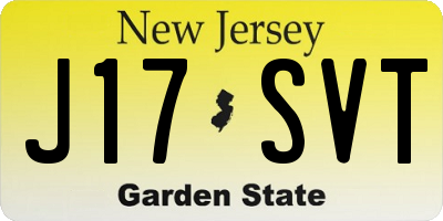 NJ license plate J17SVT