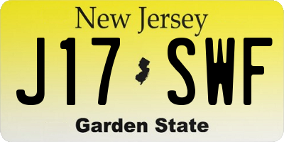 NJ license plate J17SWF