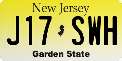 NJ license plate J17SWH