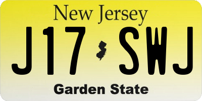 NJ license plate J17SWJ