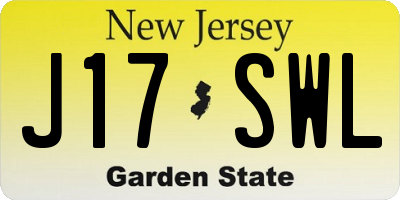 NJ license plate J17SWL