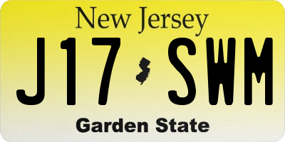 NJ license plate J17SWM