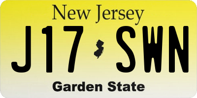 NJ license plate J17SWN