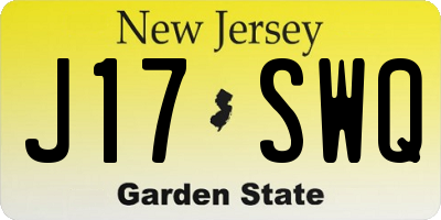 NJ license plate J17SWQ
