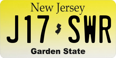 NJ license plate J17SWR