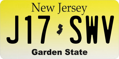 NJ license plate J17SWV