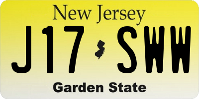 NJ license plate J17SWW