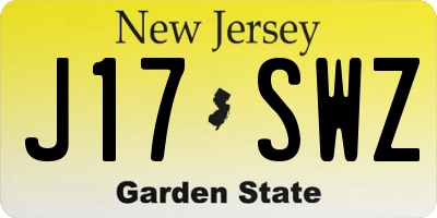 NJ license plate J17SWZ