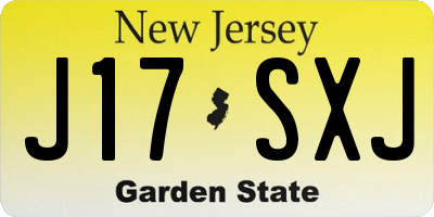 NJ license plate J17SXJ