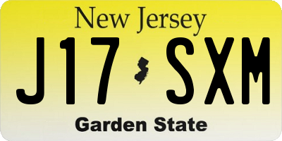 NJ license plate J17SXM