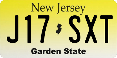 NJ license plate J17SXT