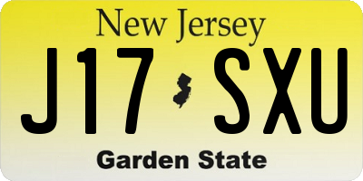 NJ license plate J17SXU