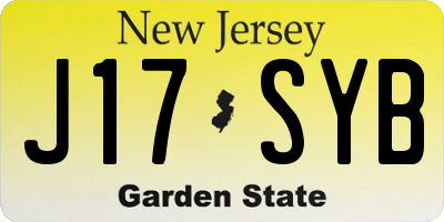 NJ license plate J17SYB