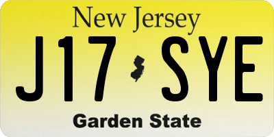 NJ license plate J17SYE