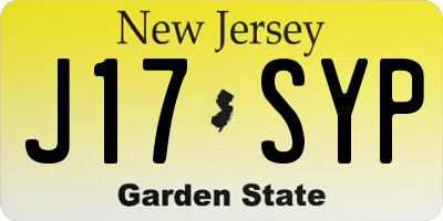 NJ license plate J17SYP