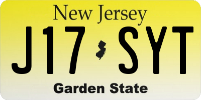 NJ license plate J17SYT