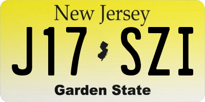 NJ license plate J17SZI