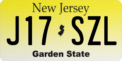 NJ license plate J17SZL